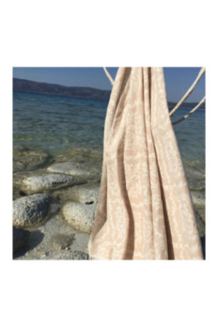 Fouta (Serviette de plage) - Beige Blanc