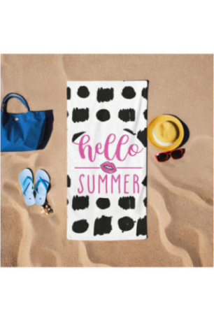 Serviette de plage - Noir et blanc