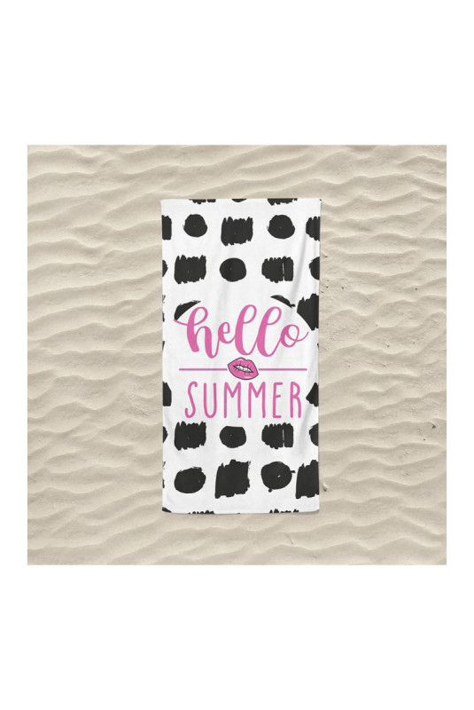 Serviette de plage - Noir et blanc