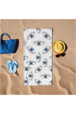 Serviette de plage - Blanc Bleu