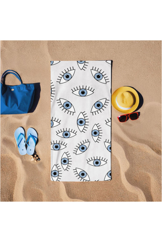 Serviette de plage - Blanc Bleu