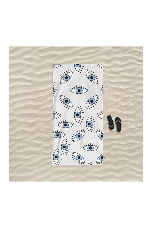 Serviette de plage - Blanc Bleu