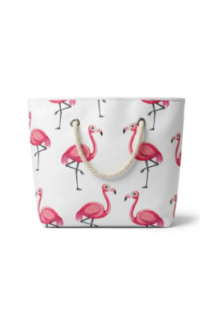 Sac de plage - Blanc Rose Noir