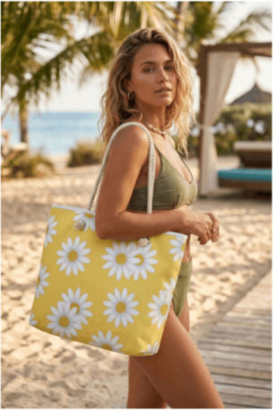 Sac de plage - Jaune Blanc