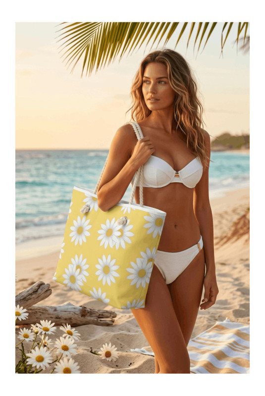 Sac de plage - Jaune Blanc