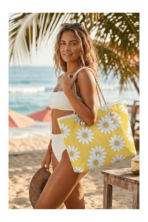 Sac de plage - Jaune Blanc