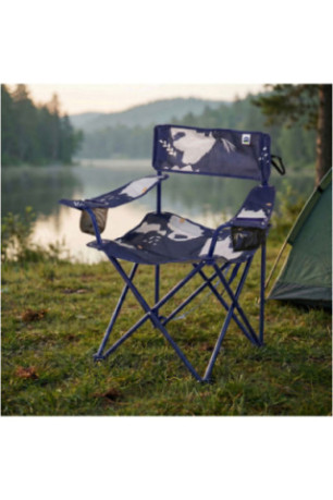 Chaise de camping - Bleu marine et blanc