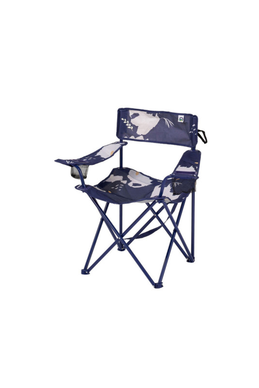 Chaise de camping - Bleu marine et blanc