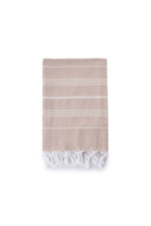 Fouta (Serviette de plage) - Beige Blanc