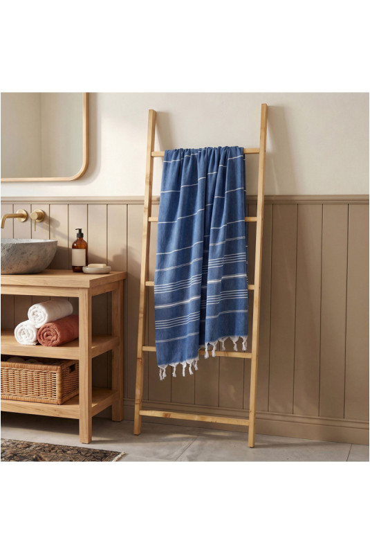 Fouta (Serviette de plage) - Bleu Blanc
