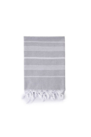 Fouta (Serviette de plage) - Gris clair Blanc