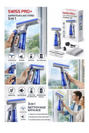 Nettoyeur de vitres 3 en 1 SWISS PRO+