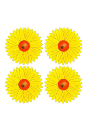 4 Stickers anti-mouches Motif tournesol 10 cm