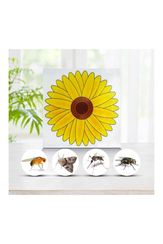 4 Stickers anti-mouches Motif tournesol 10 cm