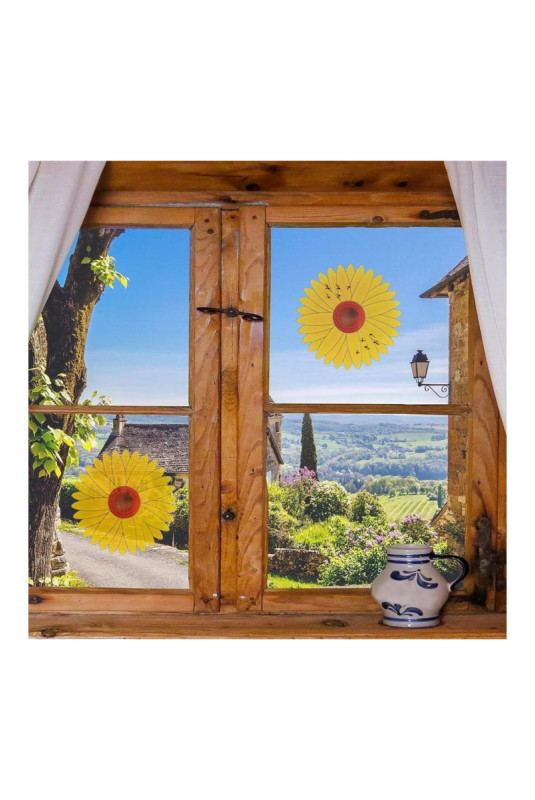 4 Stickers anti-mouches Motif tournesol 10 cm