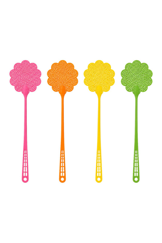 Set de 4 tapettes à mouches Fleur Multicolore 50 cm