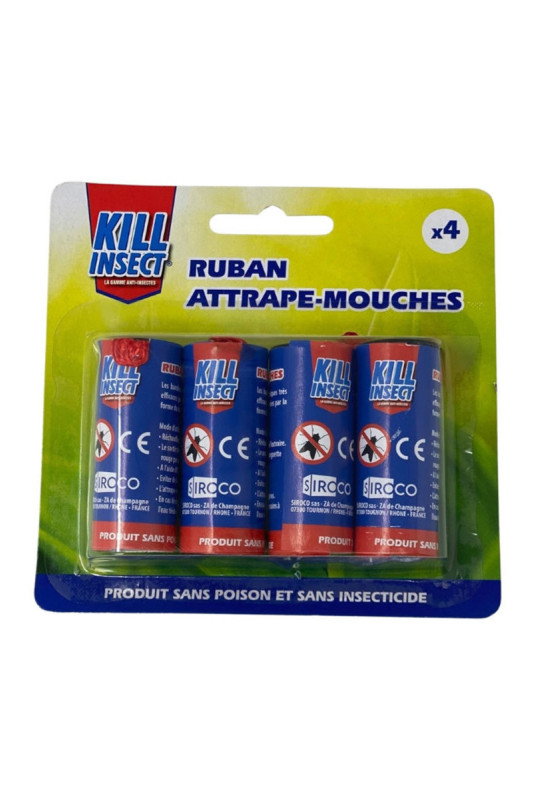 Pack de 4 Rubans Attrape-Mouches - Sans Insecticide