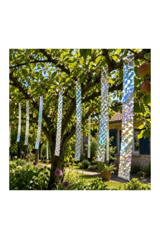 Ruban anti-oiseaux holographique Argent holographique 2.4 cm x 50 m
