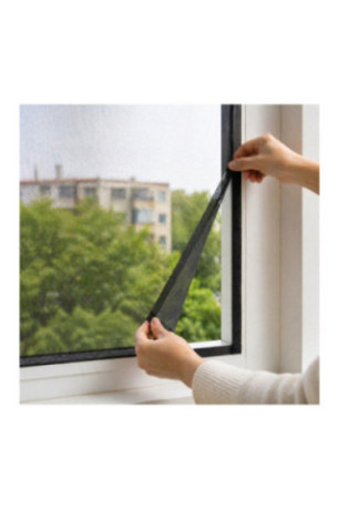 Set de 2 moustiquaires pour fenêtre Noir 130 x 150 cm