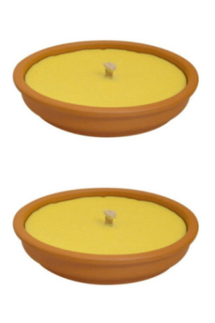 2 bougies citronnelle anti-moustique pot terre cuite 10 cm