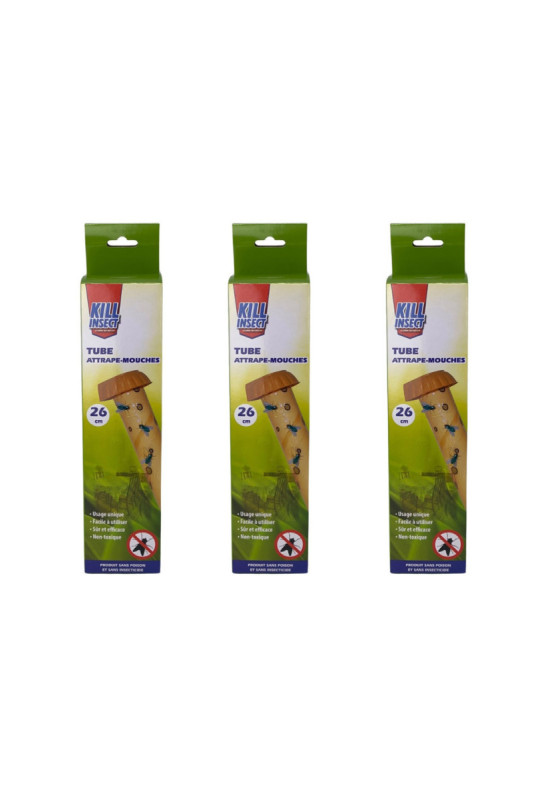 Pack 3 pièges collants à insectes orange et noir 26 x 6,5 cm