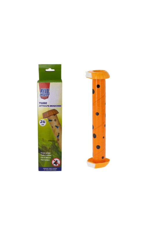 Pack 3 pièges collants à insectes orange et noir 26 x 6,5 cm