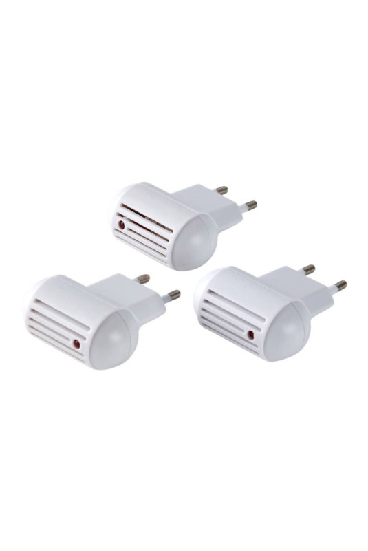 Lot de 3 prises répulsif moustique à ultrasons avec LED 5 x 2,5 x 7 cm