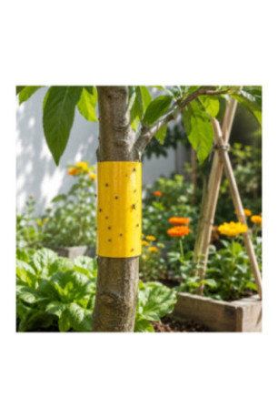 Pack de 2 rubans adhésifs anti-insectes double face jaunes 10 x 220 cm
