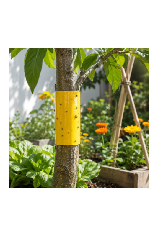 Pack de 2 rubans adhésifs anti-insectes double face jaunes 10 x 220 cm