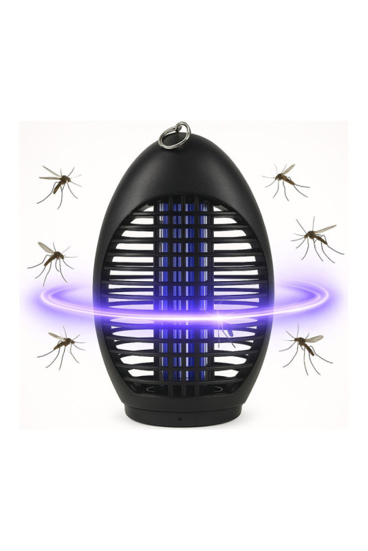 Lampe anti-moustiques 4 led uv ovale noir 40 m²