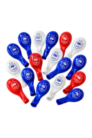 Lot de 20 ballons Équipe de France FFF Bleu blanc rouge 25-30 cm