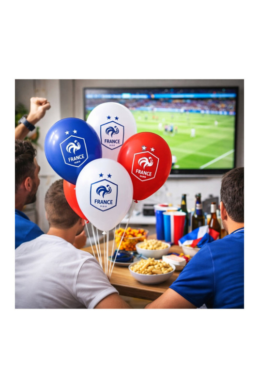 Lot de 20 ballons Équipe de France FFF Bleu blanc rouge 25-30 cm