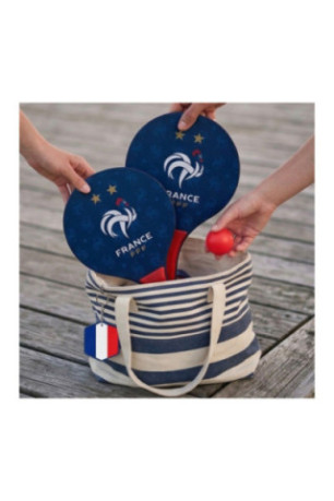 Raquettes de plage Équipe de France FFF bleu et rouge 37 cm