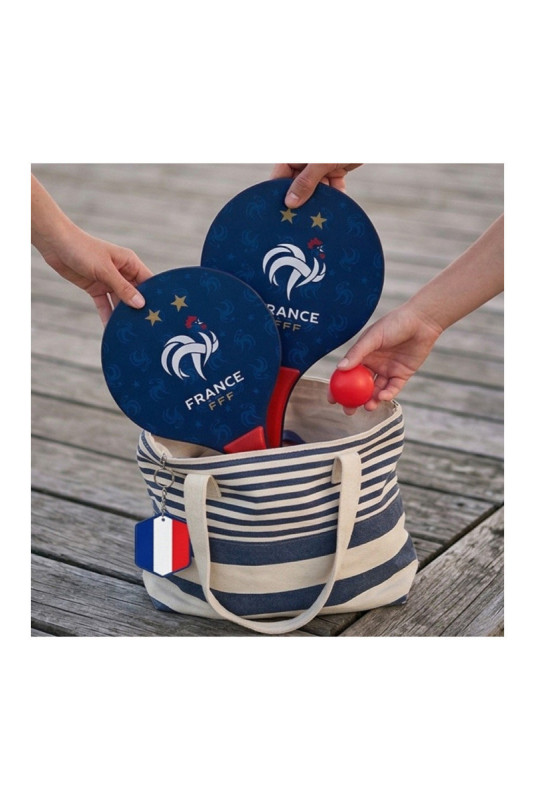 Raquettes de plage Équipe de France FFF bleu et rouge 37 cm