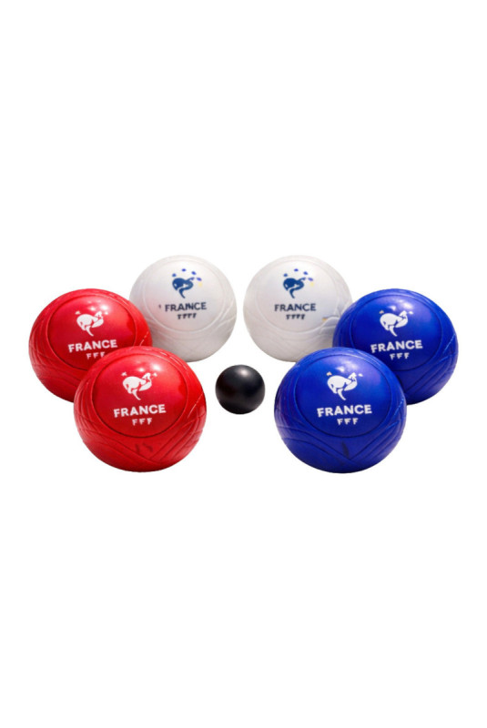 Set de 6 boules de pétanque Équipe de France FFF Bleu Blanc Rouge