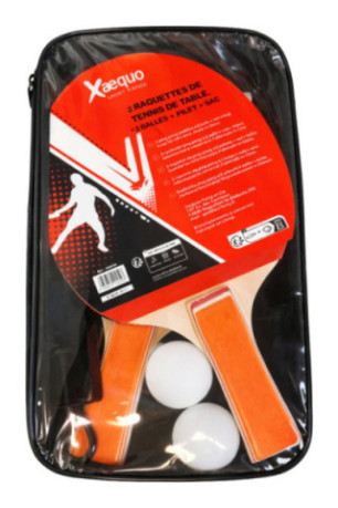 Set de tennis de table avec filet extensible Rouge et noir