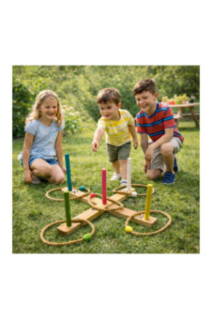 Jeu de lancer d'anneaux Multicolore 40 cm