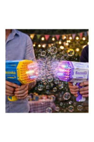Pistolet à bulles Bazooka violet et blanc