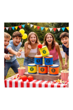 Jeu de chamboule-tout Multicolore 8 cm