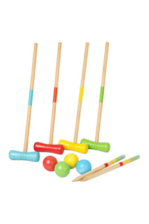 Jeu de croquet complet 4 joueurs multicolore