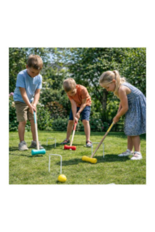 Jeu de croquet complet 4 joueurs multicolore