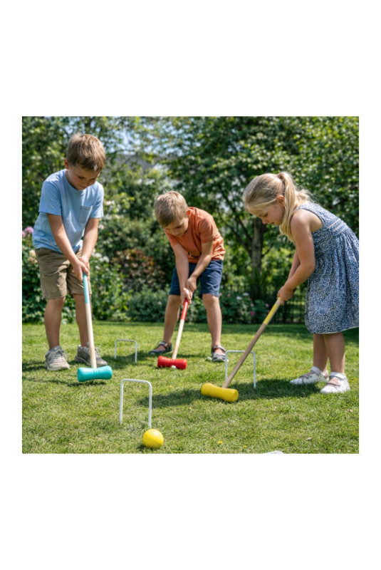 Jeu de croquet complet 4 joueurs multicolore