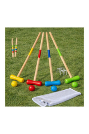Jeu de croquet complet 4 joueurs multicolore