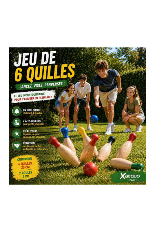 Jeu de quilles multicolore 20 cm