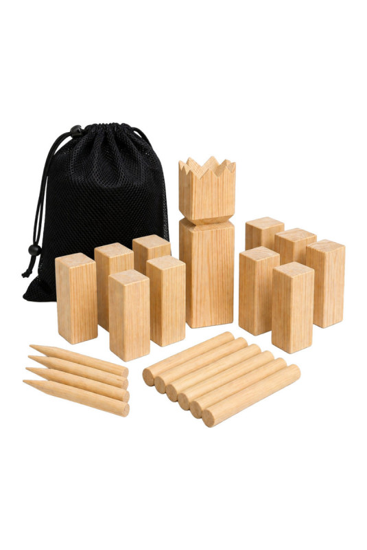 Jeu de Kubb 21 pièces Naturel