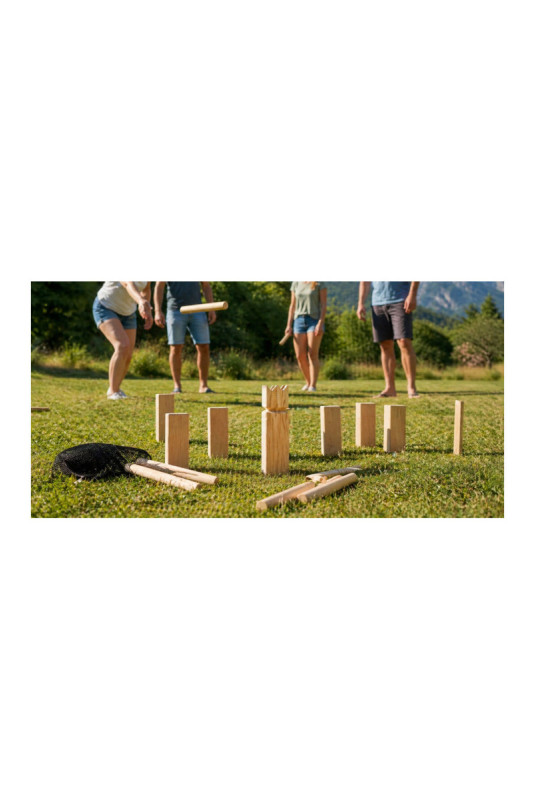 Jeu de Kubb 21 pièces Naturel