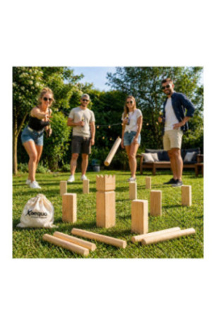 Jeu de Kubb 21 pièces Naturel