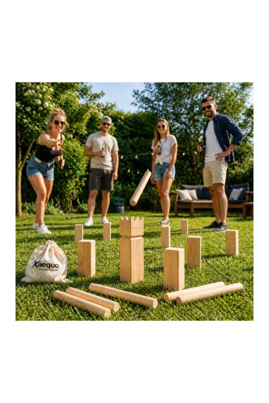 Jeu de Kubb 21 pièces Naturel