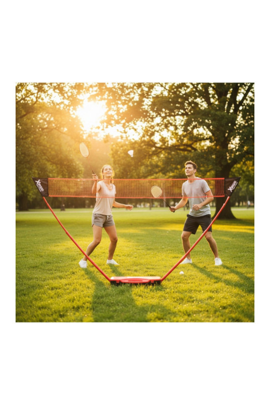 Set de badminton 2 joueurs avec mallette rouge 3 m x 1.55 m