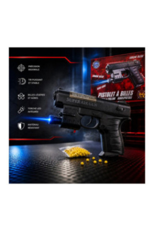 Pistolet à billes laser bleu 15 cm